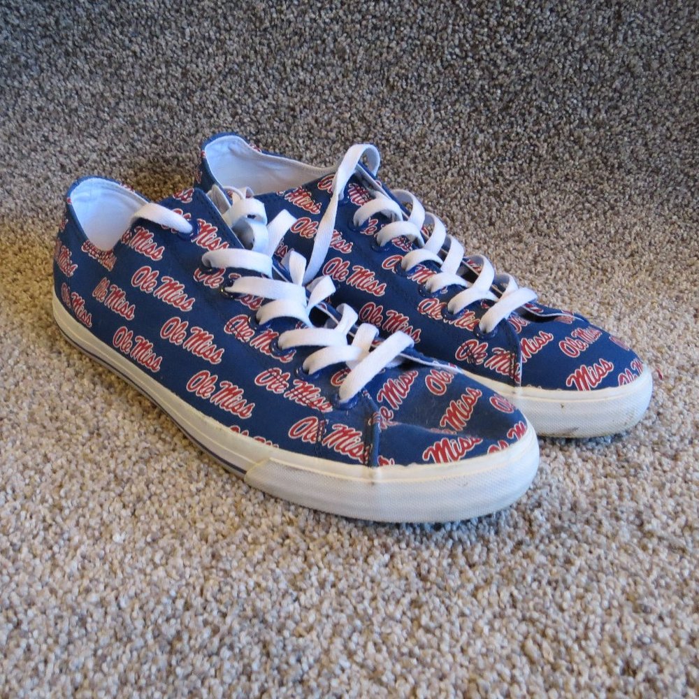UNISEX OLE MISS COLLEGE FOOTBALL SNEAKERS LOW TOP SIZE 12 MEN 13.5 WOMEN